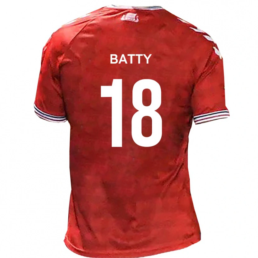 Danxen Enfant Maillot Daniel Batty #18 Rouge Blanc Tenues Domicile 2025/26 T-Shirt