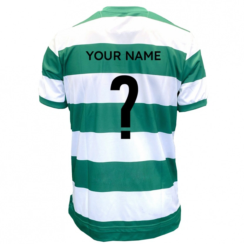 Danxen Enfant Maillot Votre Nom #0 Vert Blanc Tenues Domicile 2025/26 T-Shirt