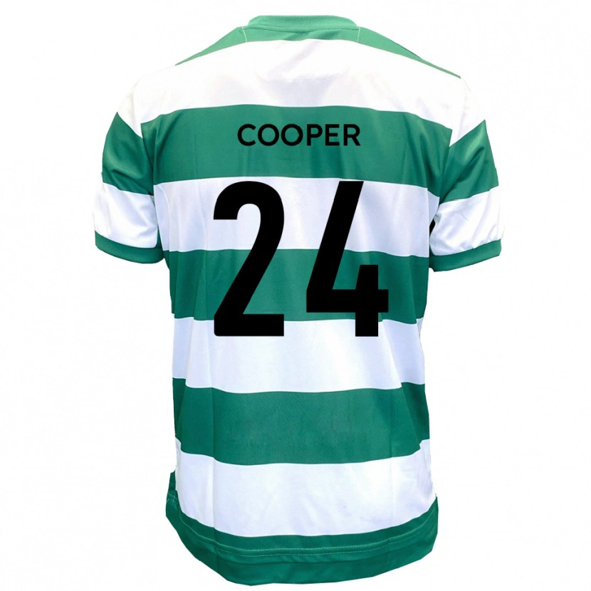 Danxen Enfant Maillot Charlie Cooper #24 Vert Blanc Tenues Domicile 2025/26 T-Shirt