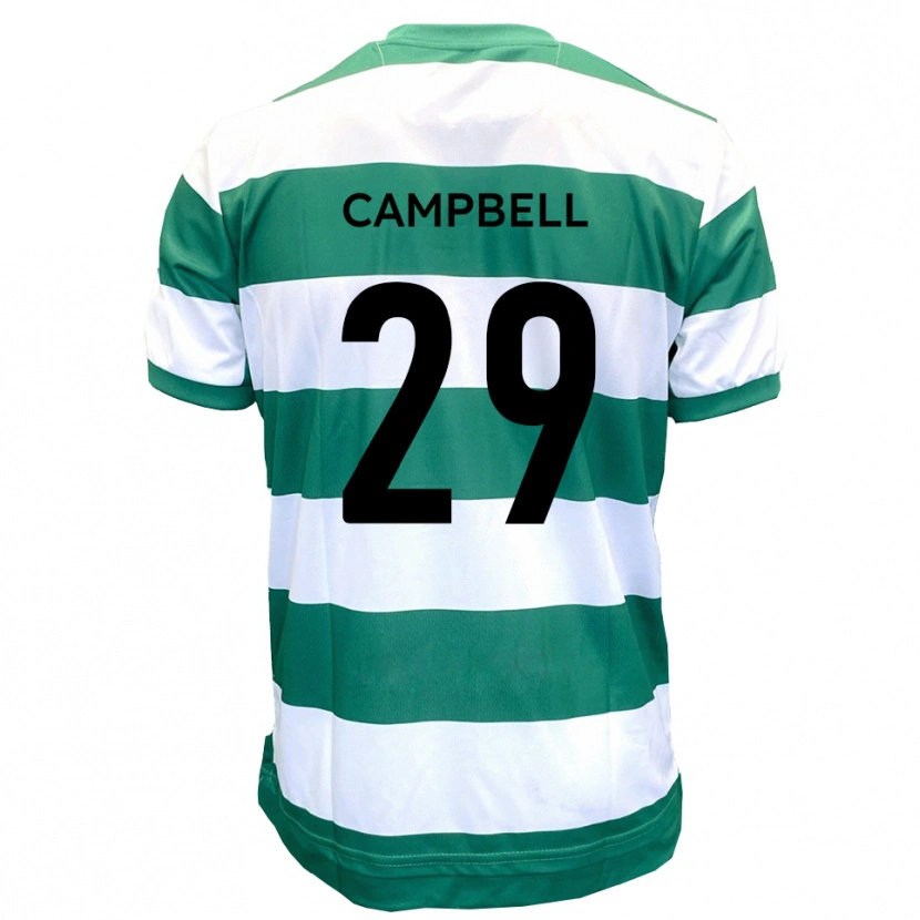 Danxen Enfant Maillot Tahvon Campbell #29 Vert Blanc Tenues Domicile 2025/26 T-Shirt