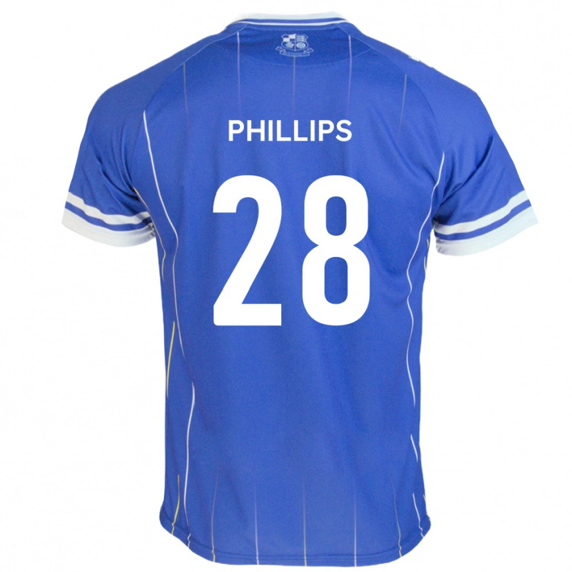 Danxen Enfant Maillot Declan Phillips #28 Bleu Royal Tenues Domicile 2025/26 T-Shirt