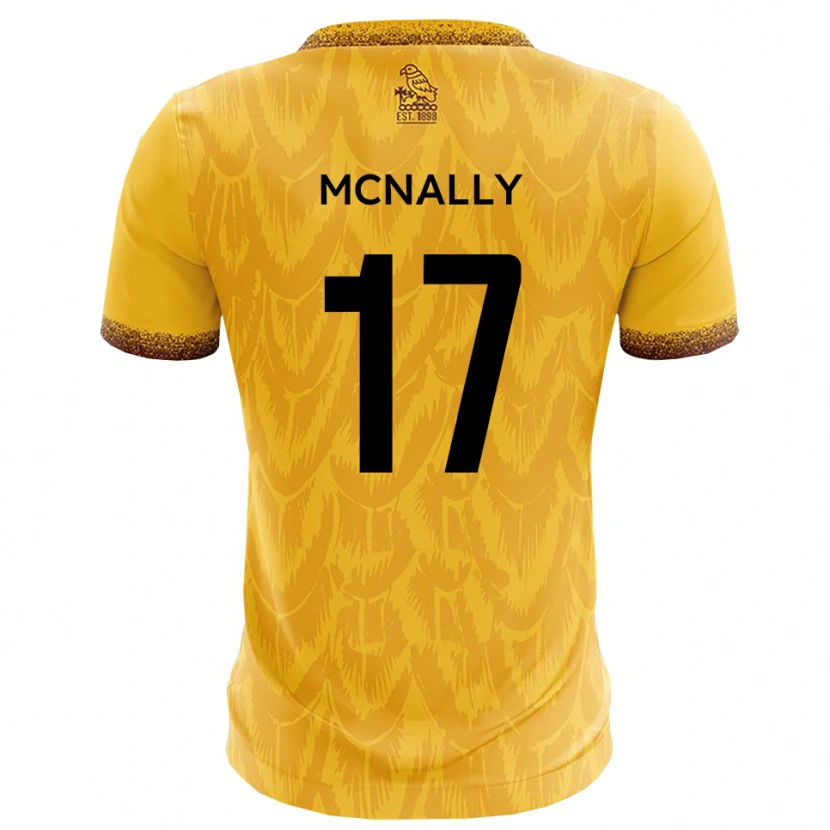 Danxen Enfant Maillot Jordan Mcnally #17 Jaune Marron Tenues Domicile 2025/26 T-Shirt