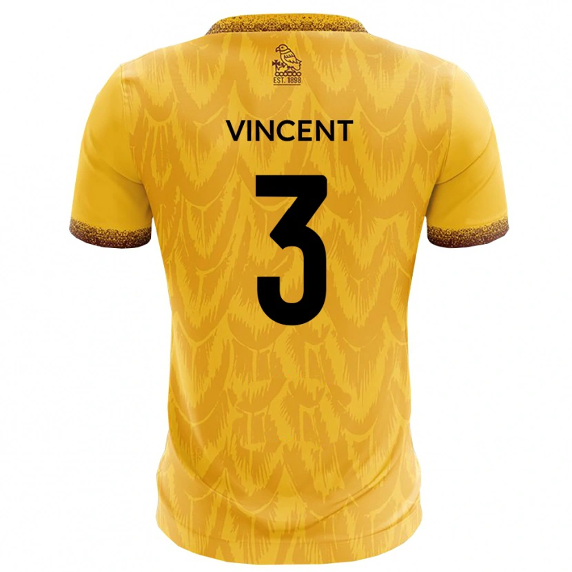 Danxen Enfant Maillot Liam Vincent #3 Jaune Marron Tenues Domicile 2025/26 T-Shirt