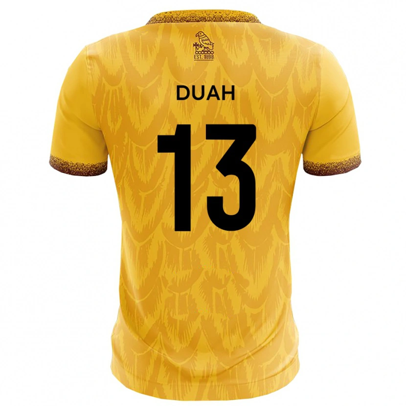 Danxen Enfant Maillot Enos Duah #13 Jaune Marron Tenues Domicile 2025/26 T-Shirt