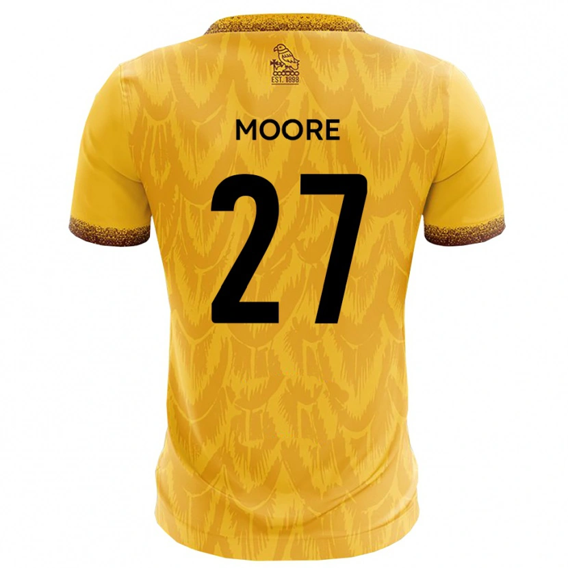 Danxen Enfant Maillot Liam Moore #27 Jaune Marron Tenues Domicile 2025/26 T-Shirt