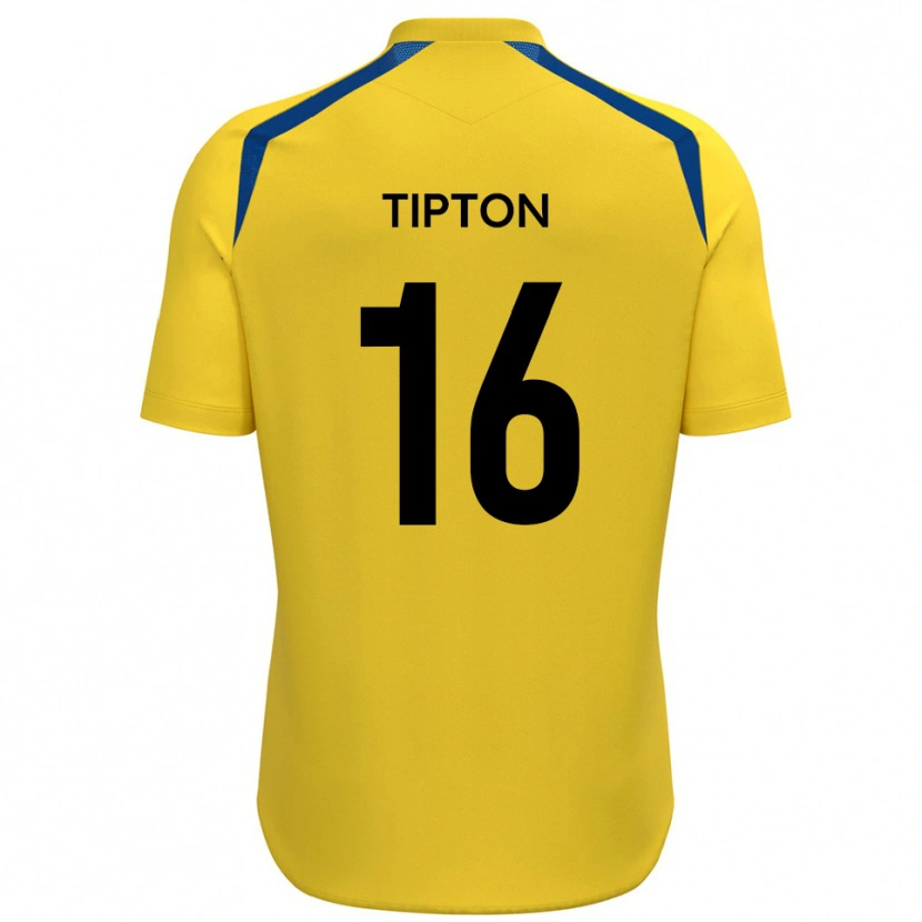 Danxen Enfant Maillot Ollie Tipton #16 Jaune Bleu Tenues Domicile 2025/26 T-Shirt