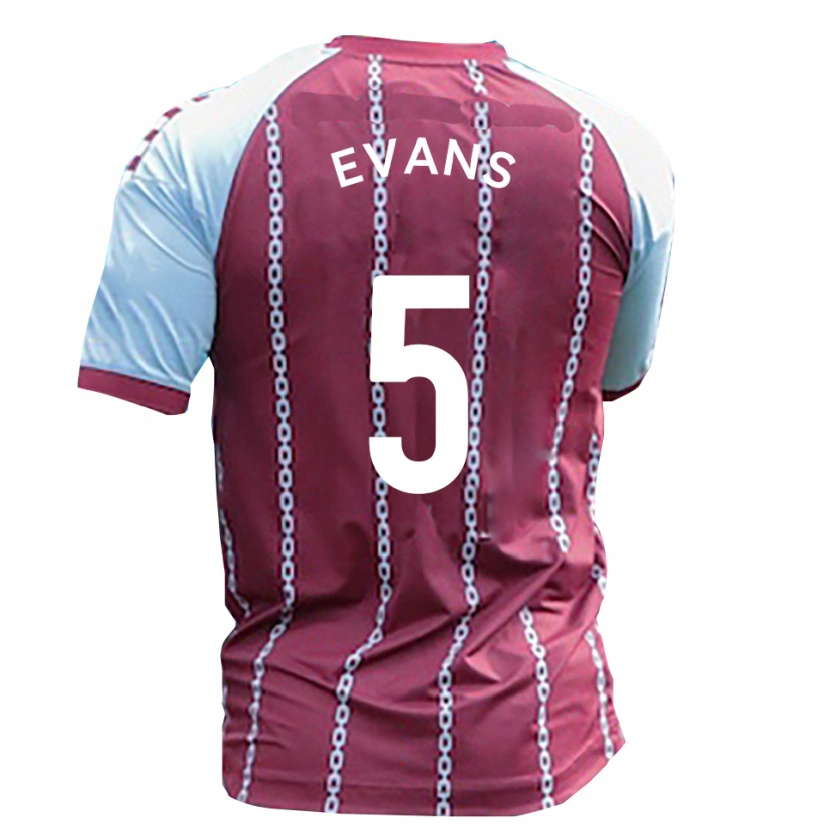 Danxen Enfant Maillot Will Evans #5 Bleu Ciel Rouille Rouge Tenues Domicile 2025/26 T-Shirt