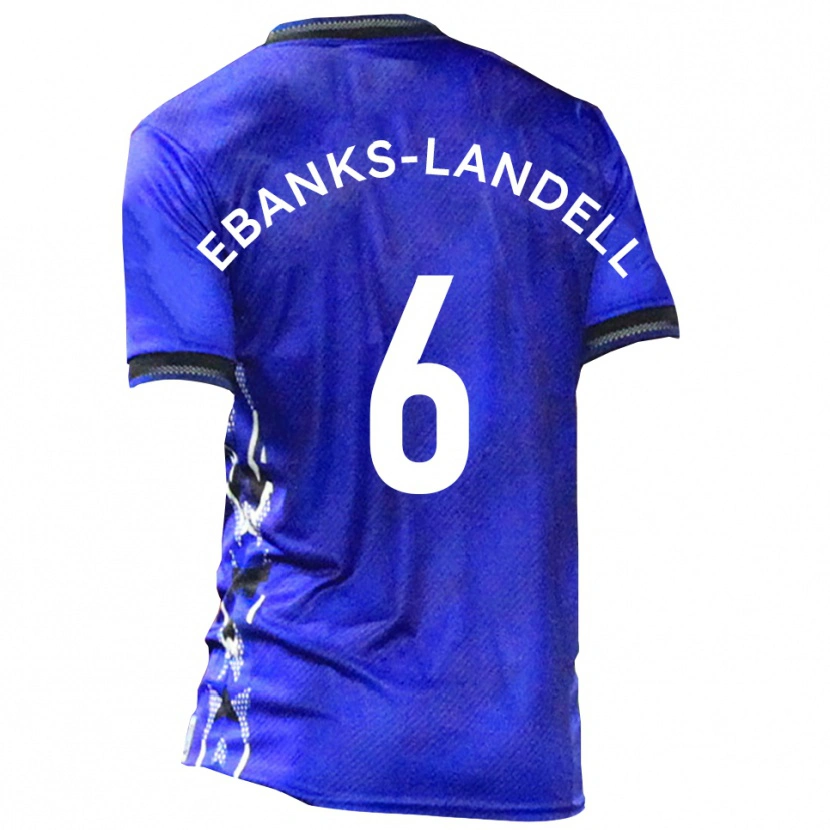 Danxen Enfant Maillot Ethan Ebanks-Landell #6 Bleu Blanc Tenues Domicile 2025/26 T-Shirt