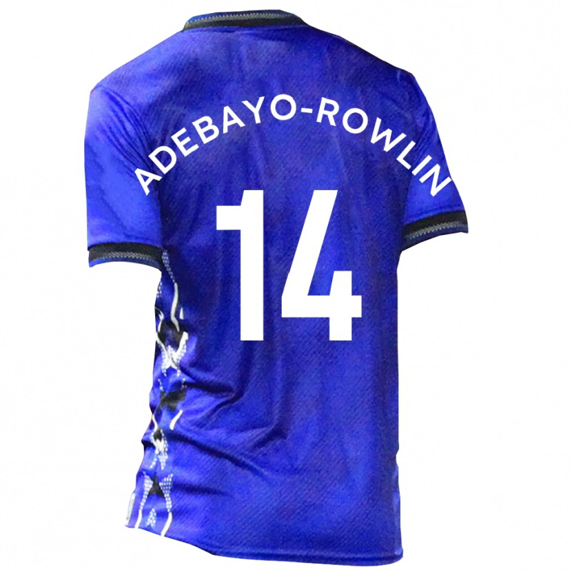 Danxen Enfant Maillot Tobi Adebayo-Rowling #14 Bleu Blanc Tenues Domicile 2025/26 T-Shirt