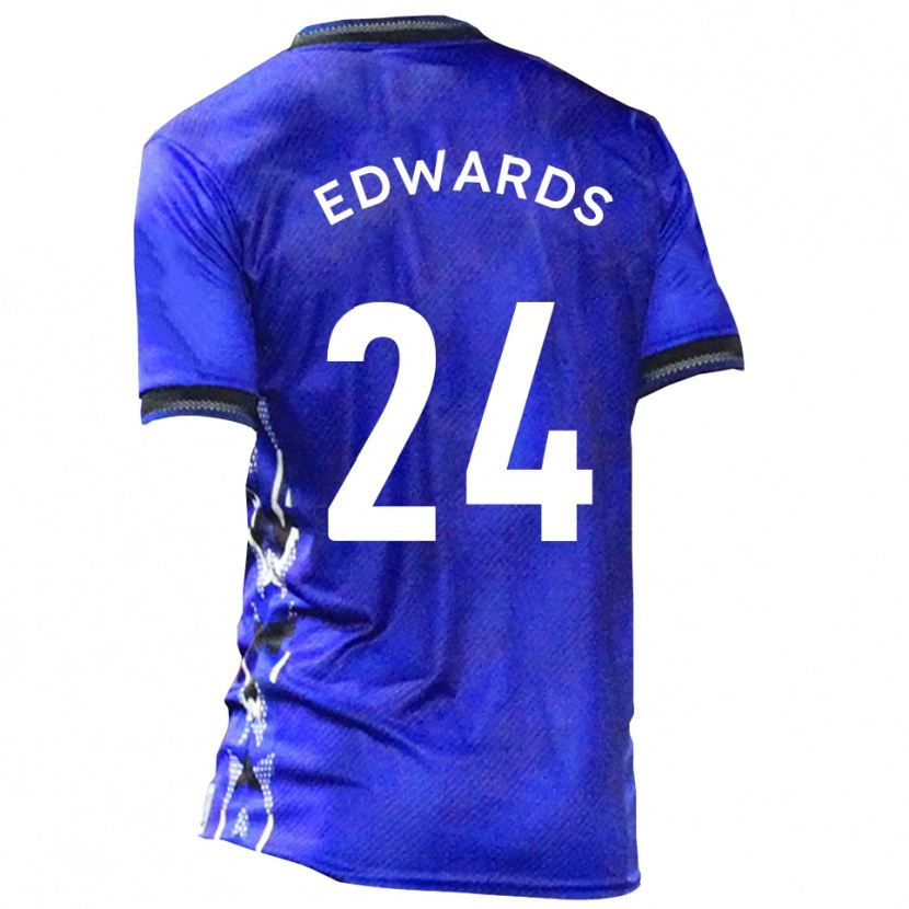 Danxen Enfant Maillot Corey Edwards #24 Bleu Blanc Tenues Domicile 2025/26 T-Shirt