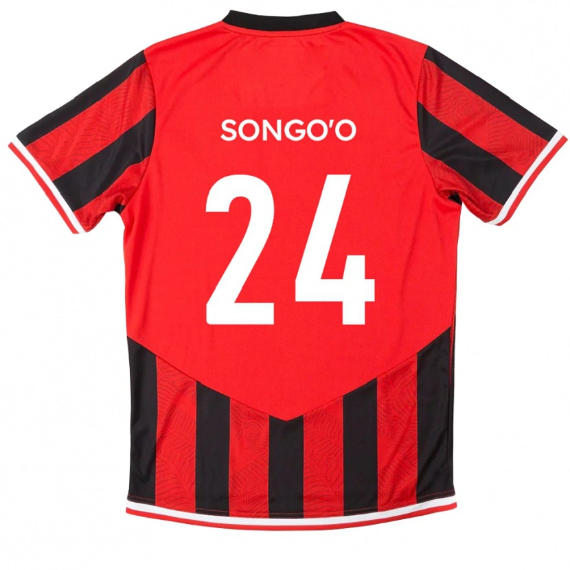 Danxen Enfant Maillot Yann Songo'o #24 Rouge Noir Tenues Domicile 2025/26 T-Shirt