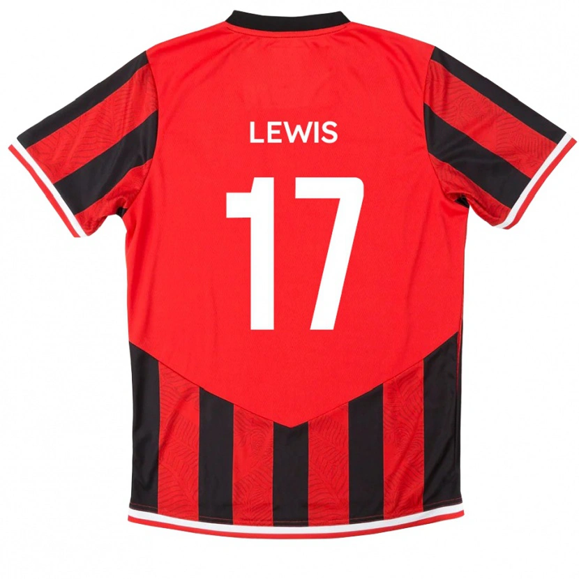 Danxen Enfant Maillot Paul Lewis #17 Rouge Noir Tenues Domicile 2025/26 T-Shirt
