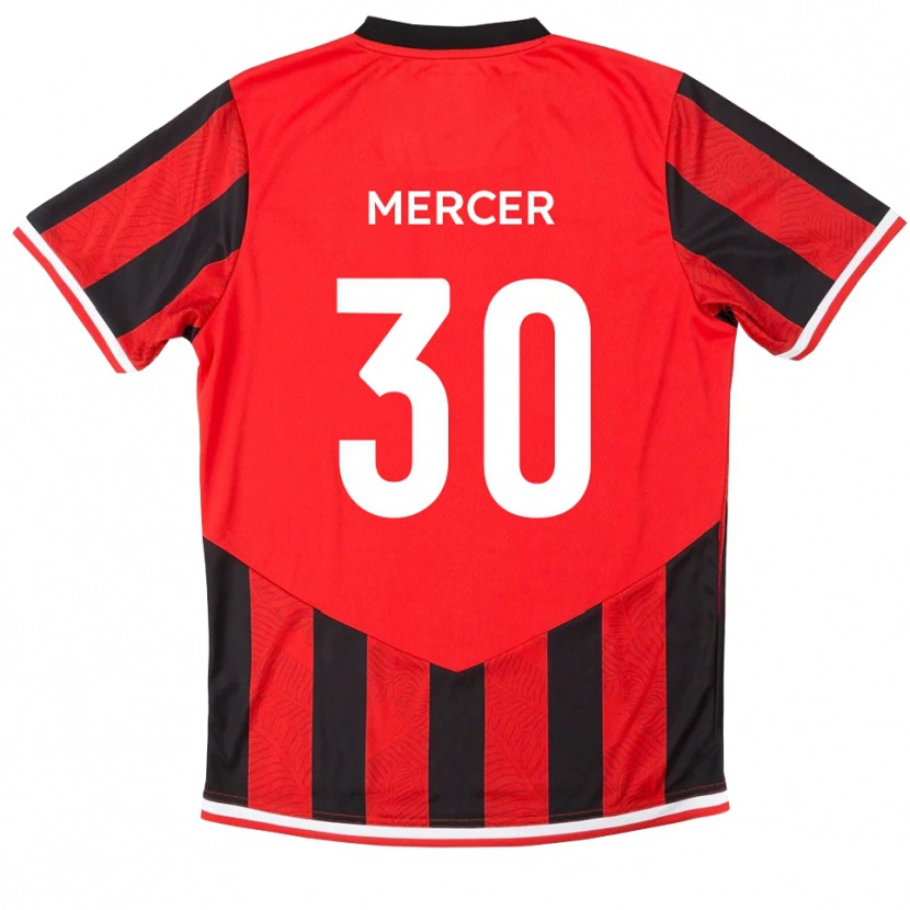 Danxen Enfant Maillot Nathan Mercer #30 Rouge Noir Tenues Domicile 2025/26 T-Shirt