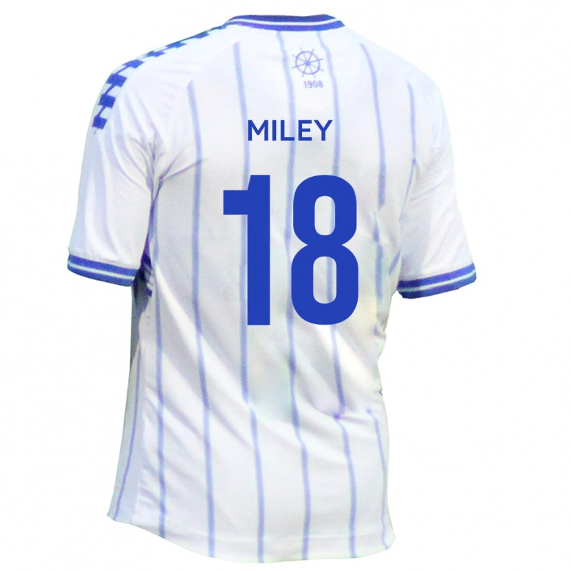 Danxen Enfant Maillot Jamie Miley #18 Blanc Bleu Tenues Domicile 2025/26 T-Shirt