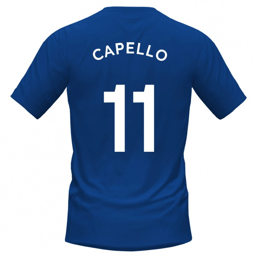 Danxen Enfant Maillot Angelo Capello #11 Bleu Blanc Tenues Domicile 2025/26 T-Shirt