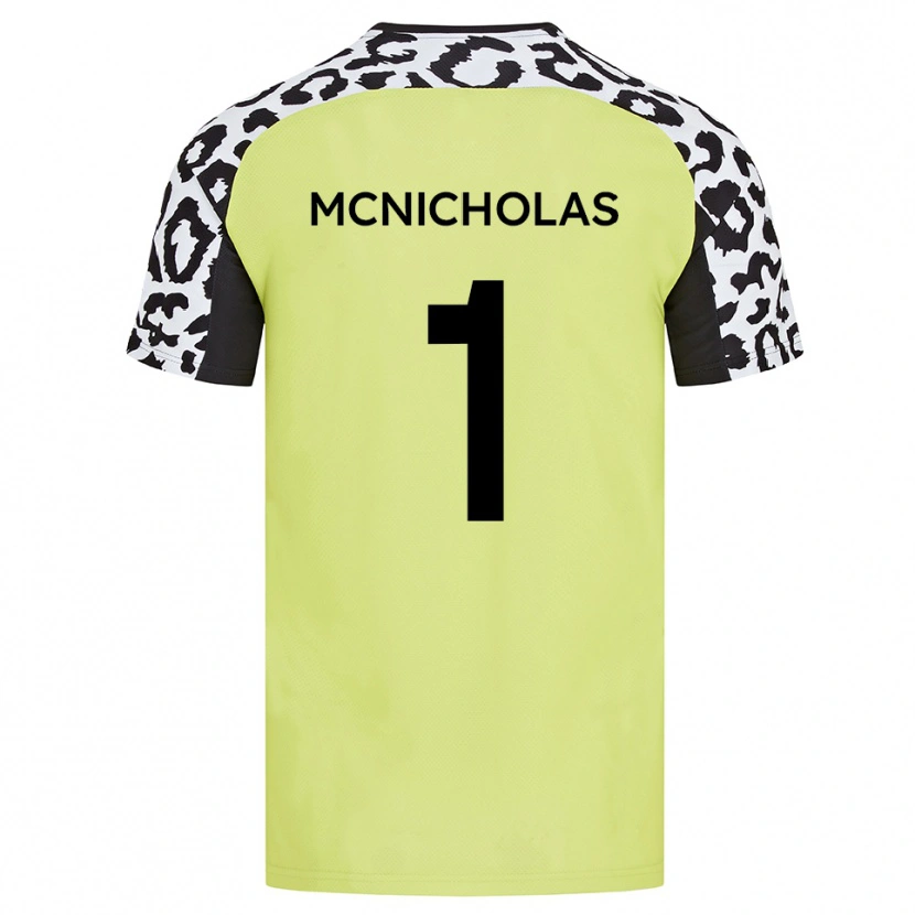 Danxen Enfant Maillot Luke Mcnicholas #1 Jaune Fluorescent Tenues Domicile 2025/26 T-Shirt