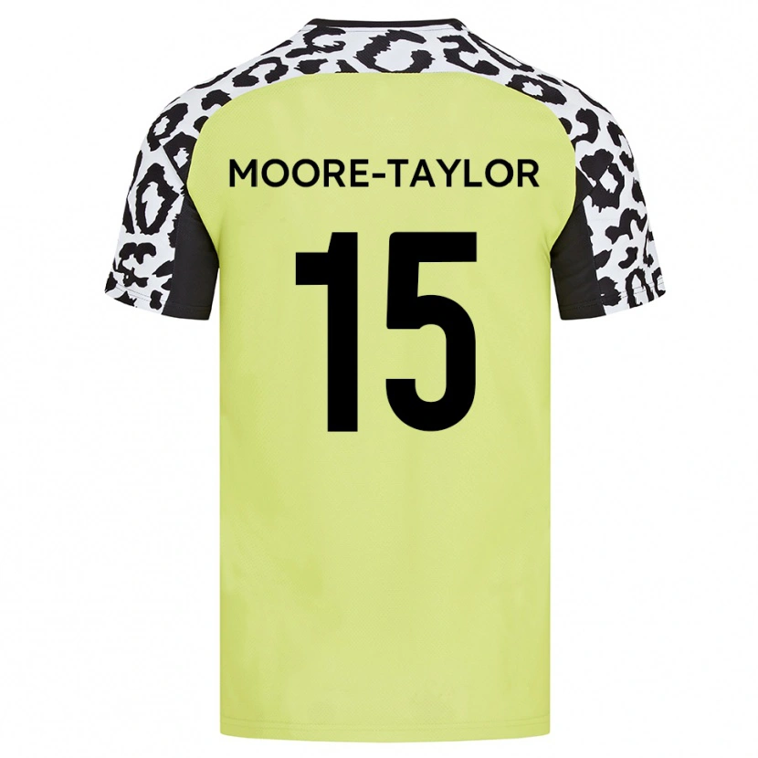 Danxen Enfant Maillot Jordan Moore-Taylor #15 Jaune Fluorescent Tenues Domicile 2025/26 T-Shirt