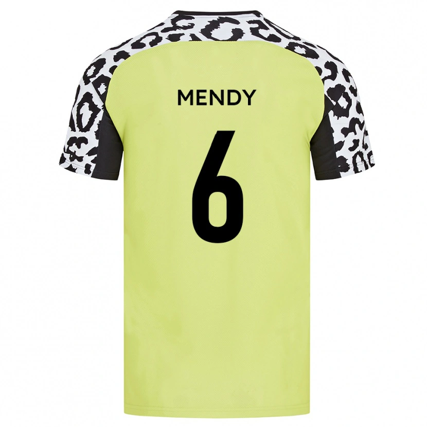 Danxen Enfant Maillot Laurent Mendy #6 Jaune Fluorescent Tenues Domicile 2025/26 T-Shirt