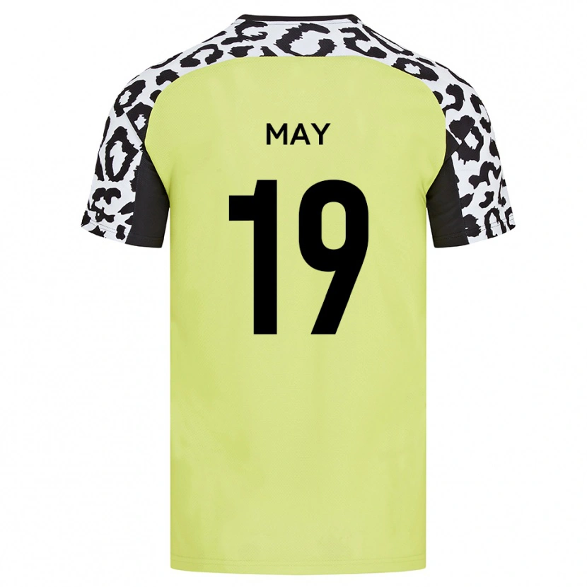 Danxen Enfant Maillot Adam May #19 Jaune Fluorescent Tenues Domicile 2025/26 T-Shirt