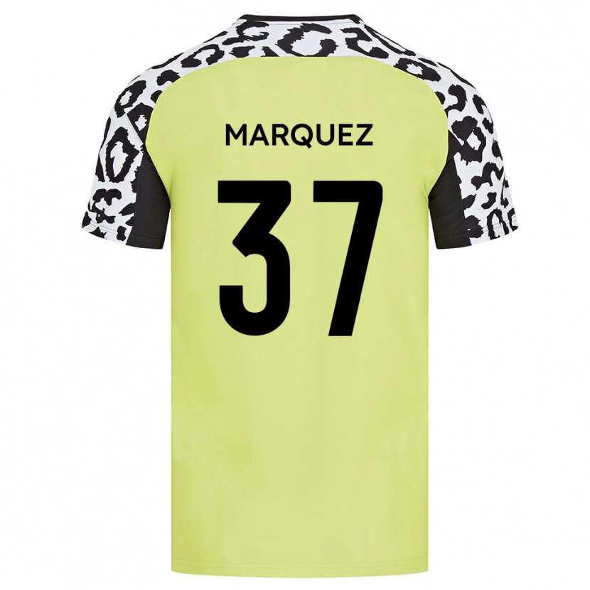 Danxen Enfant Maillot Jose Marquez #37 Jaune Fluorescent Tenues Domicile 2025/26 T-Shirt