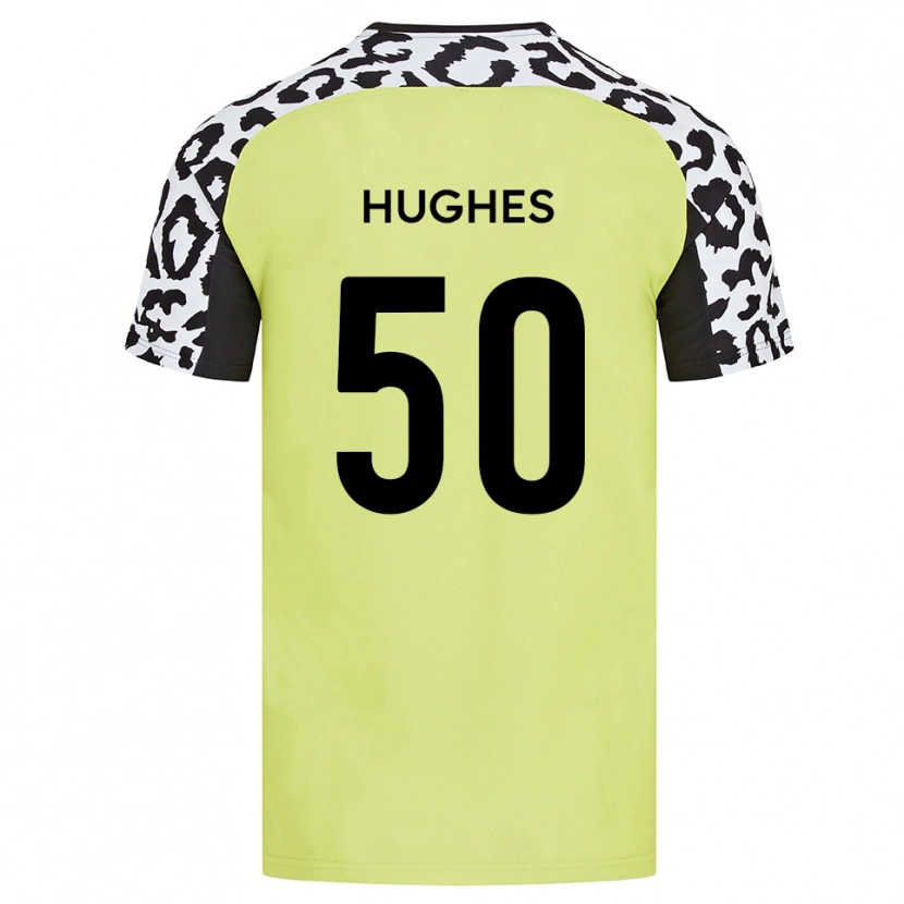 Danxen Enfant Maillot Isaac Hughes #50 Jaune Fluorescent Tenues Domicile 2025/26 T-Shirt