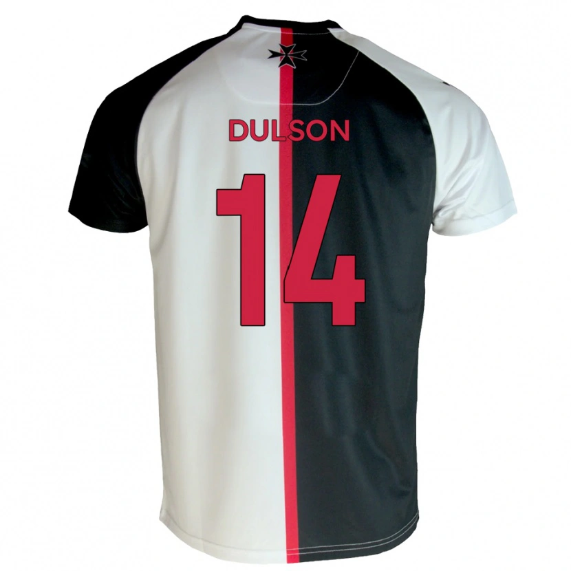 Danxen Enfant Maillot Liam Dulson #14 Blanc Noir Tenues Domicile 2025/26 T-Shirt