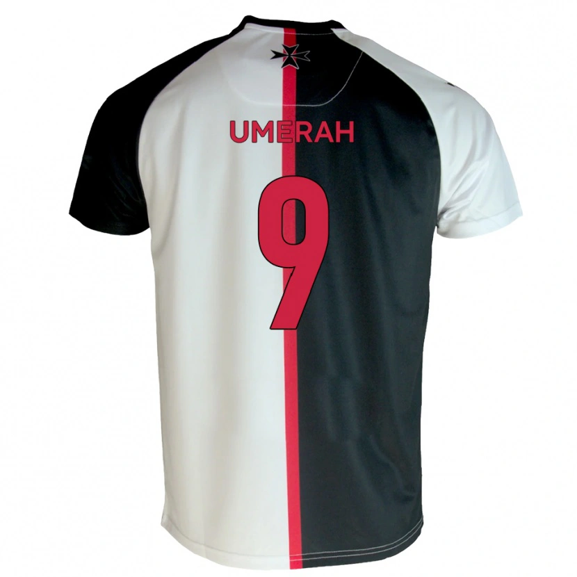 Danxen Enfant Maillot Josh Umerah #9 Blanc Noir Tenues Domicile 2025/26 T-Shirt