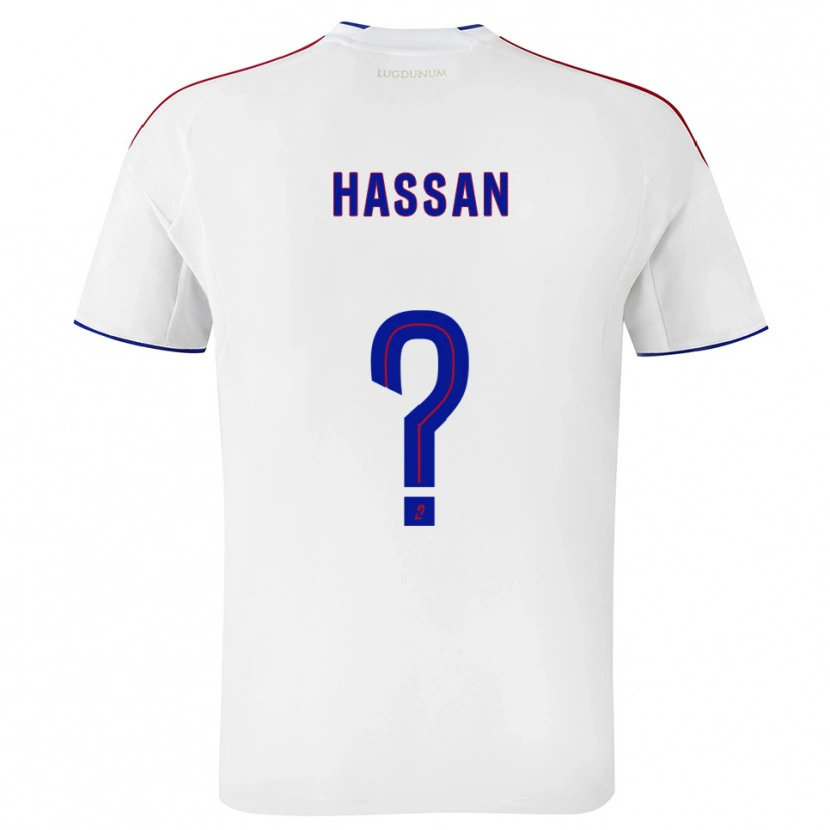 Danxen Enfant Maillot Ali Hassan #0 Blanc Rouge Tenues Domicile 2025/26 T-Shirt