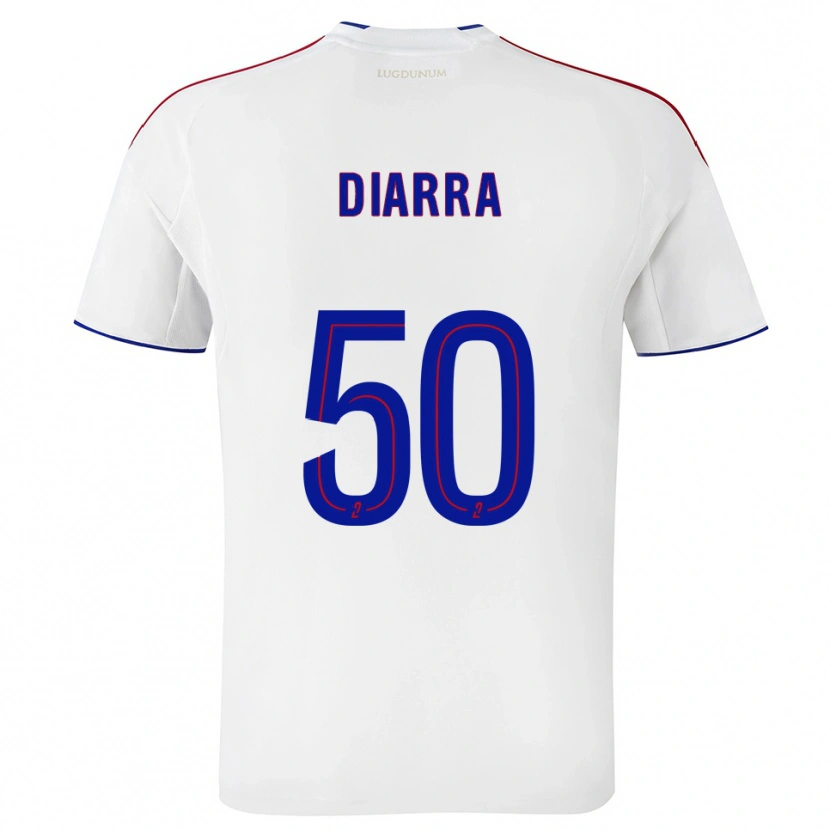 Danxen Enfant Maillot Lassine Diarra #50 Blanc Rouge Tenues Domicile 2025/26 T-Shirt