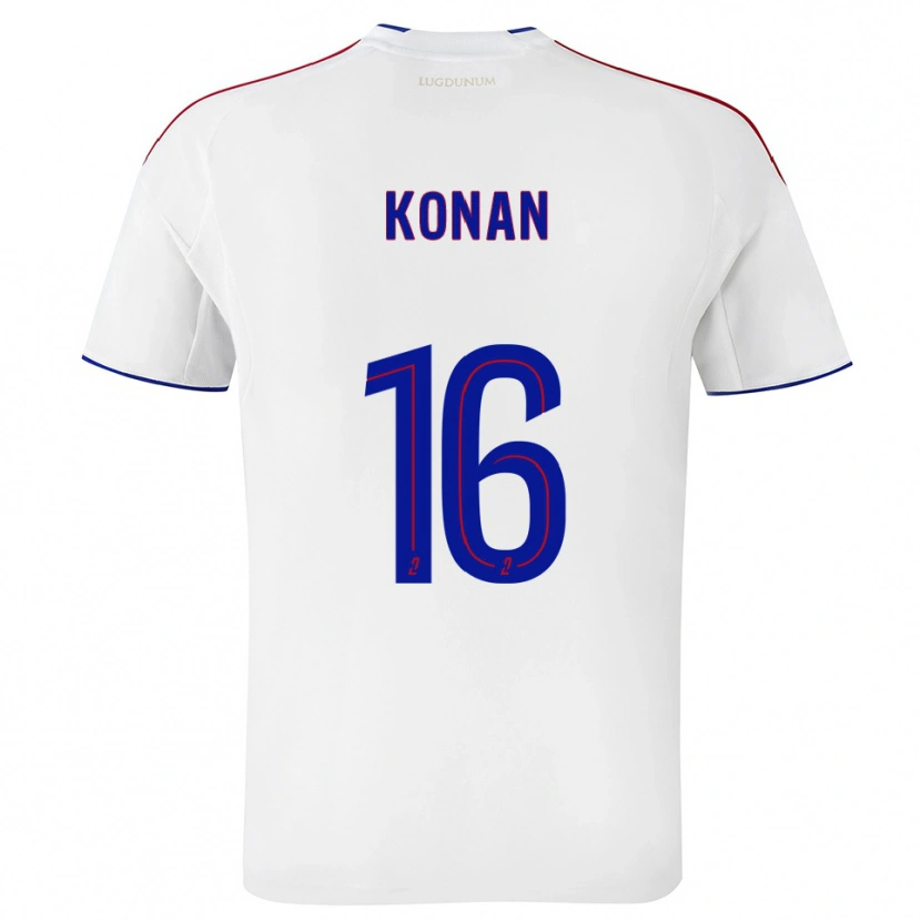 Danxen Enfant Maillot Yvann Konan #16 Blanc Rouge Tenues Domicile 2025/26 T-Shirt
