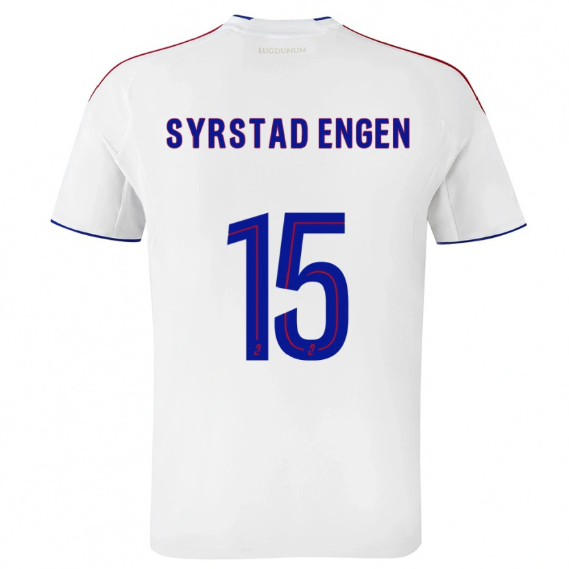 Danxen Enfant Maillot Ingrid Syrstad Engen #15 Blanc Rouge Tenues Domicile 2025/26 T-Shirt
