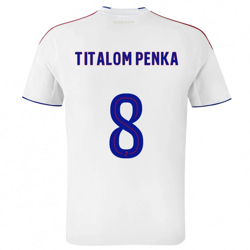 Danxen Enfant Maillot Edwin Titalom Penka #8 Blanc Rouge Tenues Domicile 2025/26 T-Shirt