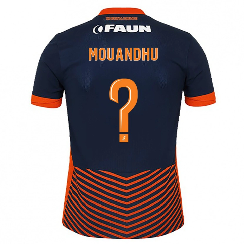 Danxen Enfant Maillot Ali Mouandhu #0 Bleu Nuit Orange Tenues Domicile 2025/26 T-Shirt