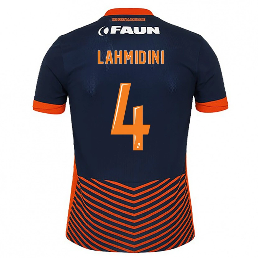 Danxen Enfant Maillot Marouan Lahmidini #4 Bleu Nuit Orange Tenues Domicile 2025/26 T-Shirt