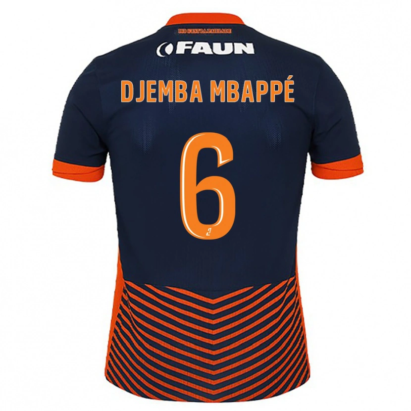 Danxen Enfant Maillot Yvan Djemba Mbappé #6 Bleu Nuit Orange Tenues Domicile 2025/26 T-Shirt