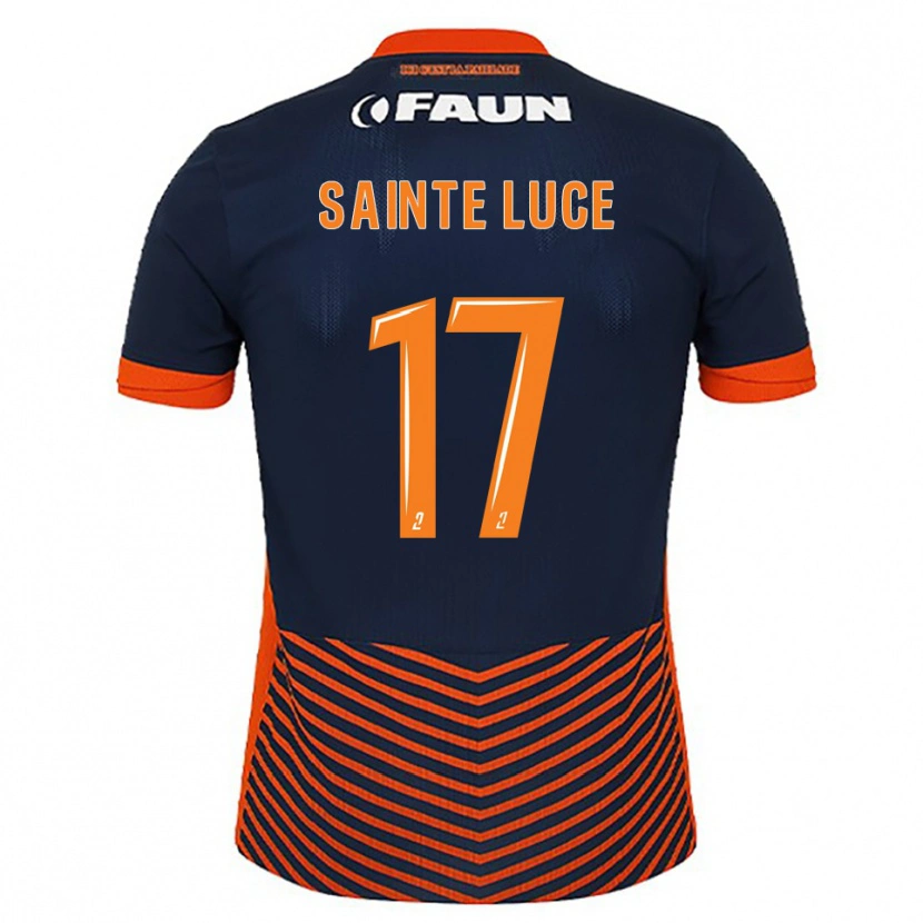 Danxen Enfant Maillot Théo Sainte-Luce #17 Bleu Nuit Orange Tenues Domicile 2025/26 T-Shirt