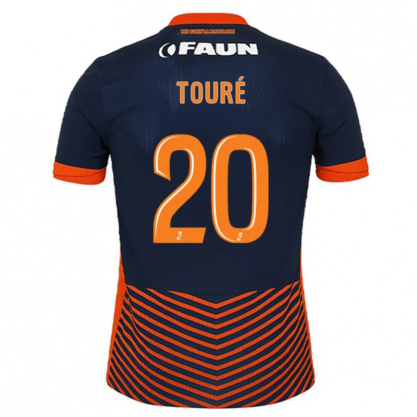 Danxen Enfant Maillot Birama Touré #20 Bleu Nuit Orange Tenues Domicile 2025/26 T-Shirt