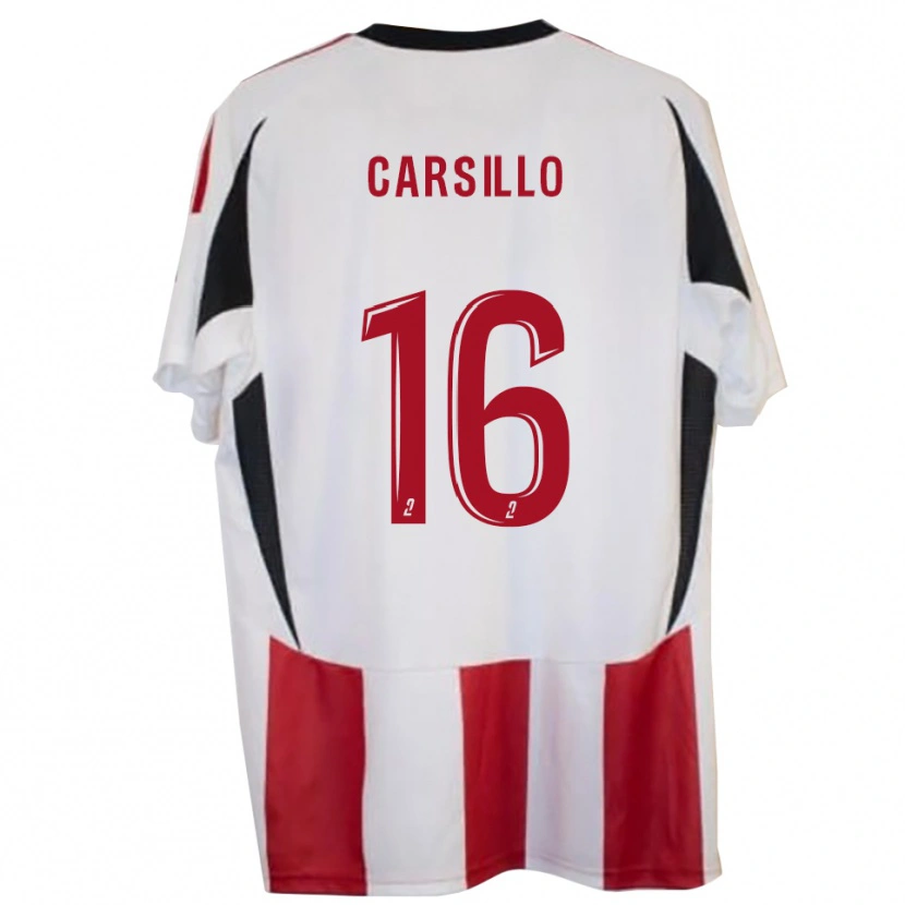 Danxen Enfant Maillot Pierre-François Carsillo #16 Rouge Bleu Tenues Domicile 2025/26 T-Shirt