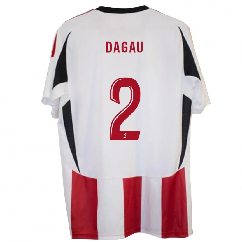 Danxen Enfant Maillot Luca Dagau #2 Rouge Bleu Tenues Domicile 2025/26 T-Shirt