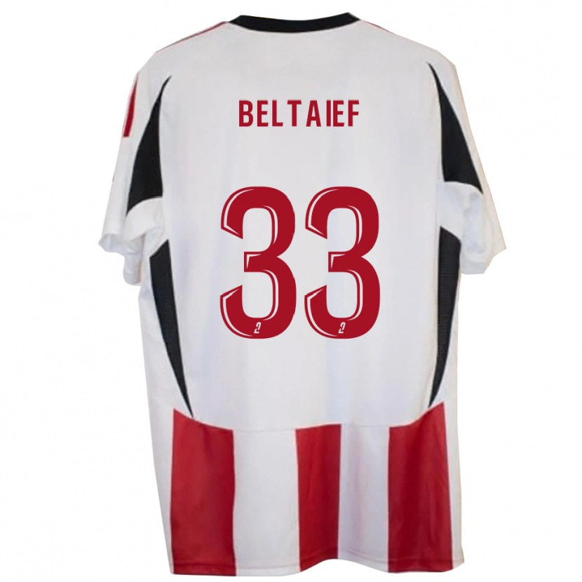 Danxen Enfant Maillot Zyed Beltaief #33 Rouge Bleu Tenues Domicile 2025/26 T-Shirt