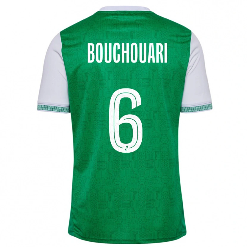 Danxen Enfant Maillot Benjamin Bouchouari #6 Vert Blanc Tenues Domicile 2025/26 T-Shirt