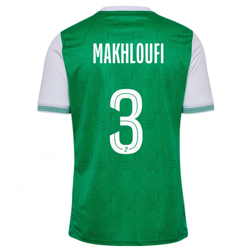 Danxen Enfant Maillot Maedine Makhloufi #3 Vert Blanc Tenues Domicile 2025/26 T-Shirt