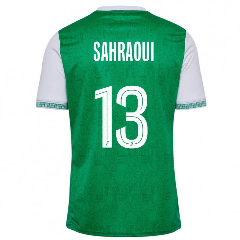 Danxen Enfant Maillot Jebryl Sahraoui #13 Vert Blanc Tenues Domicile 2025/26 T-Shirt