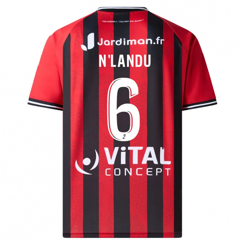 Danxen Enfant Maillot Darly N'landu #6 Rouge Noir Tenues Domicile 2025/26 T-Shirt