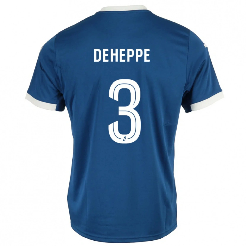 Danxen Enfant Maillot Nathan Deheppe #3 Bleu Blanc Tenues Domicile 2025/26 T-Shirt