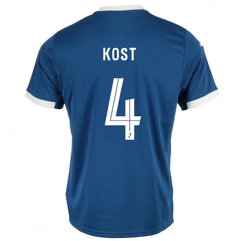 Danxen Enfant Maillot Enzo Kost #4 Bleu Blanc Tenues Domicile 2025/26 T-Shirt