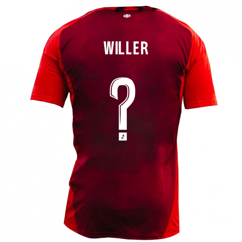 Danxen Enfant Maillot Yann Willer #0 Rouge Bourgogne Tenues Domicile 2025/26 T-Shirt