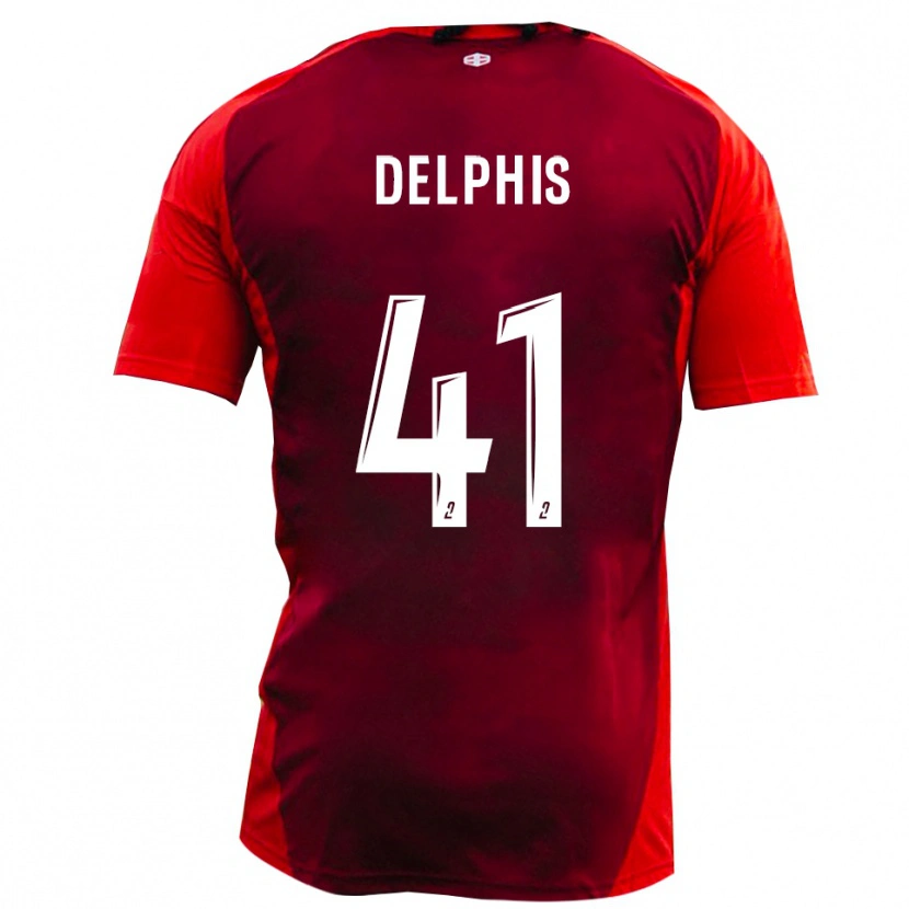 Danxen Enfant Maillot Thibault Delphis #41 Rouge Bourgogne Tenues Domicile 2025/26 T-Shirt