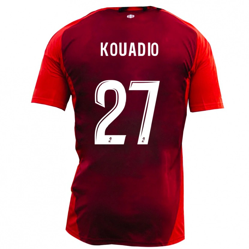 Danxen Enfant Maillot Julien Kouadio #27 Rouge Bourgogne Tenues Domicile 2025/26 T-Shirt