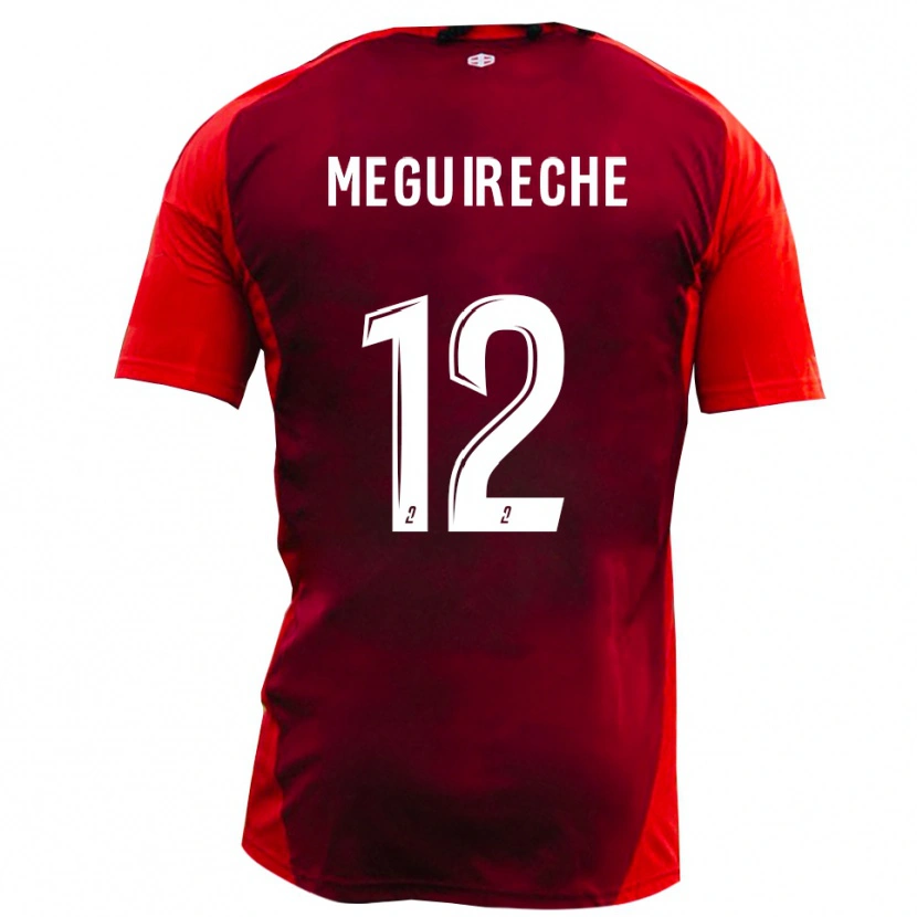 Danxen Enfant Maillot Yanis Meguireche #12 Rouge Bourgogne Tenues Domicile 2025/26 T-Shirt